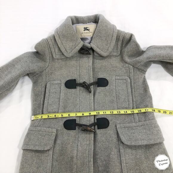 Burberry Woodville Gray Wool Toggle Peacoat - Picture 10 of 14